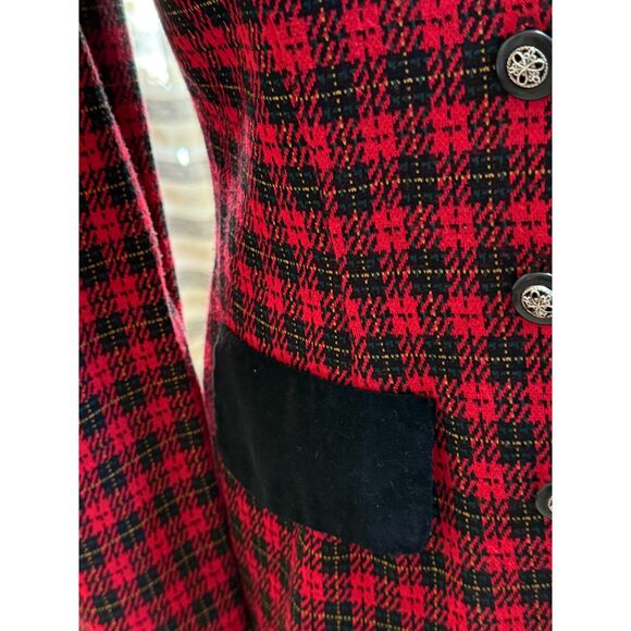 Vintage Blazer Red Plaid & Black Winter Holiday Fun by All That Jazz - Picture 2 of 5
